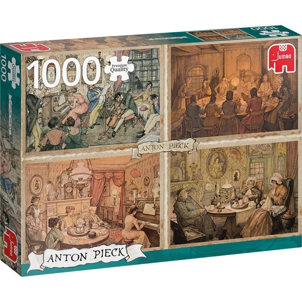 Jumbo Puzzle Anton Pieck, Unterhaltung Im Wohnzimmer 3 Jumbo Puzzle Anton Pieck, Unterhaltung Im Wohnzimmer