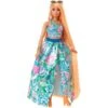 Mattel Barbie Extra Fancy Puppe Im Blauen Kleid Mit Blumenmuster -Kinderspielwaren Geschäft Mattel Barbie Extra Fancy Puppe im blauen Kleid mit Blumenmuster@@1846571