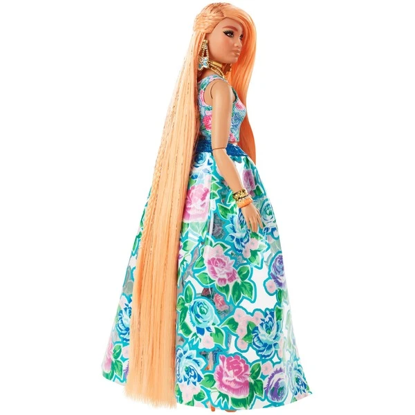 Mattel Barbie Extra Fancy Puppe Im Blauen Kleid Mit Blumenmuster – Bild 2