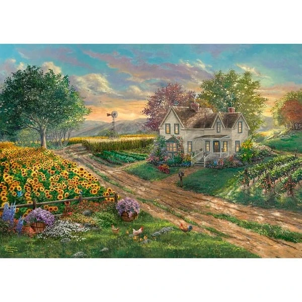 Schmidt Spiele Thomas Kinkade Studios: Sonnenblumenfelder, Puzzle 4 Schmidt Spiele Thomas Kinkade Studios: Sonnenblumenfelder, Puzzle – Bild 2
